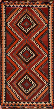Kilim Red Runner Flat Woven 4'10" X 9'11"  Area Rug 100-110751