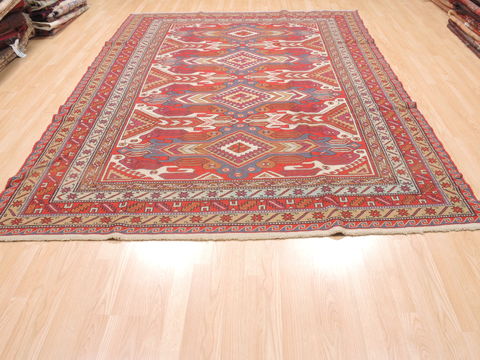 Kilim Red Flat Woven 70 X 103 Area Rug 100-110758 Image 1