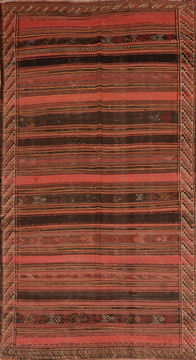 Kilim Red Flat Woven 5'6" X 10'1"  Area Rug 100-110766