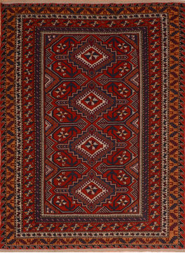 Afghan Kilim Blue Rectangle 7x9 ft Wool Carpet 110768