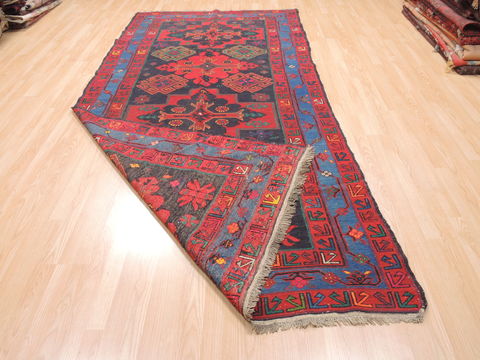 Kilim Blue Runner Flat Woven 52 X 109 Area Rug 100-110771 Image 3