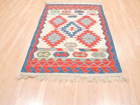 Kilim Blue Flat Woven 39 X 58 Area Rug 100-110774 Image 1