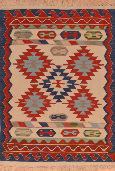 Kilim Blue Flat Woven 39 X 58 Area Rug 100-110774 Image 0