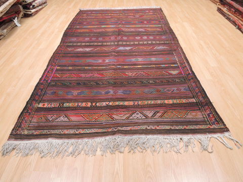 Kilim Blue Runner Flat Woven 55 X 106 Area Rug 100-110782 Image 1