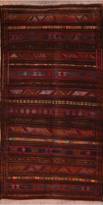 Kilim Blue Runner Flat Woven 55 X 106 Area Rug 100-110782 Image 0