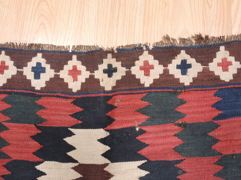 Kilim Blue Runner Flat Woven 55 X 109 Area Rug 100-110783 Image 10