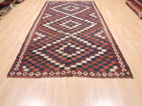 Kilim Blue Runner Flat Woven 55 X 109 Area Rug 100-110783 Image 1