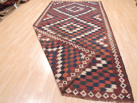 Kilim Blue Runner Flat Woven 55 X 109 Area Rug 100-110783 Image 5