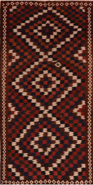 Kilim Blue Runner Flat Woven 5'5" X 10'9"  Area Rug 100-110783