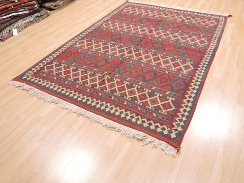 Kilim Blue Flat Woven 59 X 83 Area Rug 100-110785 Image 1