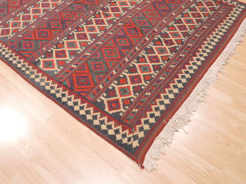 Kilim Blue Flat Woven 59 X 83 Area Rug 100-110785 Image 3