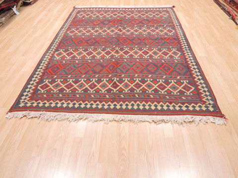 Kilim Blue Flat Woven 59 X 83 Area Rug 100-110785 Image 8