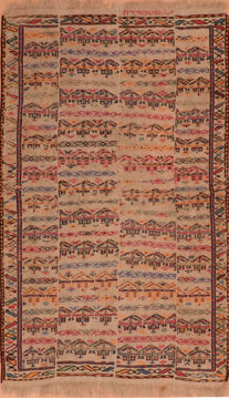 Kilim Beige Flat Woven 3'3" X 5'9"  Area Rug 100-110787