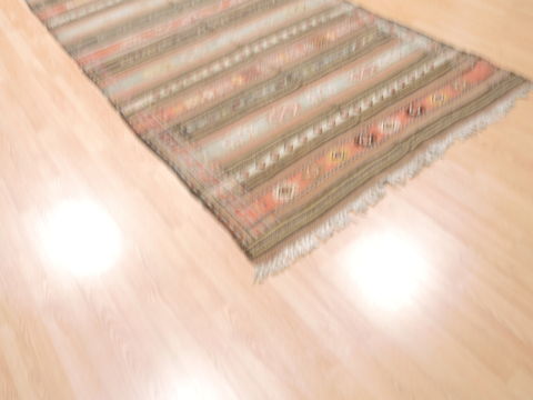Kilim Beige Runner Flat Woven 45 X 98 Area Rug 100-110788 Image 3