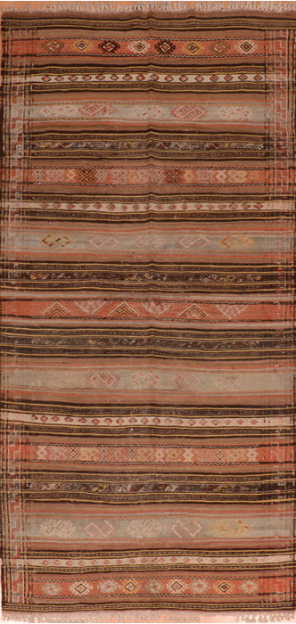 Kilim Beige Runner Flat Woven 45 X 98 Area Rug 100-110788 Image 0