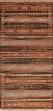 Kilim Beige Runner Flat Woven 4'5" X 9'8"  Area Rug 100-110788
