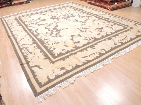 Kilim Beige Flat Woven 104 X 128 Area Rug 100-110793 Image 2