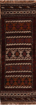 Kilim Red Runner Flat Woven 2'3" X 6'4"  Area Rug 100-110797