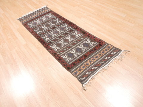 Kilim Blue Runner Flat Woven 22 X 63 Area Rug 100-110798 Image 1