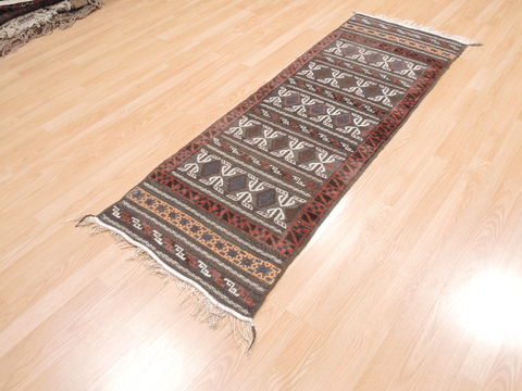 Kilim Blue Runner Flat Woven 22 X 63 Area Rug 100-110798 Image 4