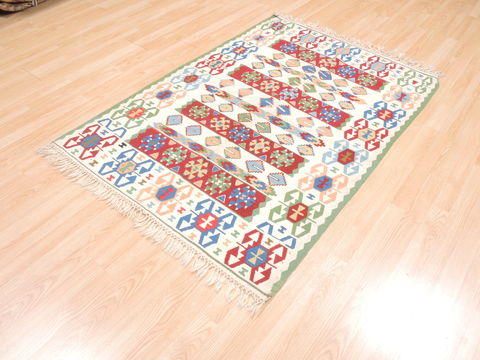Kilim Blue Flat Woven 37 X 52 Area Rug 100-110810 Image 2