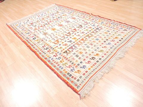 Kilim Beige Flat Woven 50 X 73 Area Rug 100-110811 Image 3