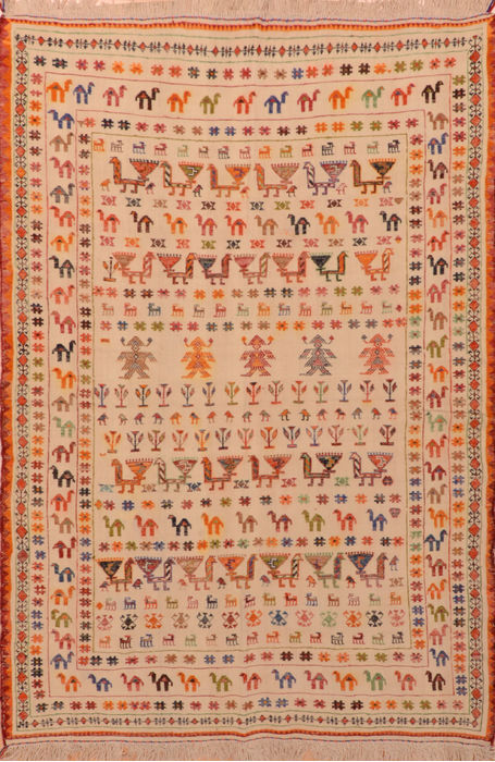 Kilim Beige Flat Woven 50 X 73 Area Rug 100-110811 Image 0