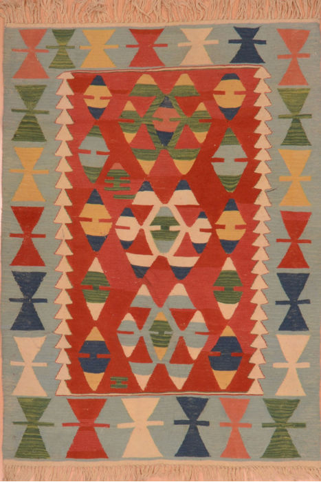 Kilim Blue Flat Woven 38 X 54 Area Rug 100-110813 Image 0