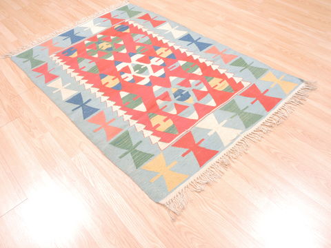 Kilim Blue Flat Woven 310 X 57 Area Rug 100-110814 Image 4
