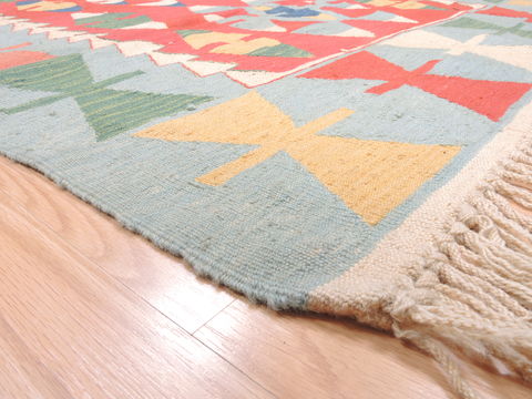 Kilim Blue Flat Woven 310 X 57 Area Rug 100-110814 Image 5