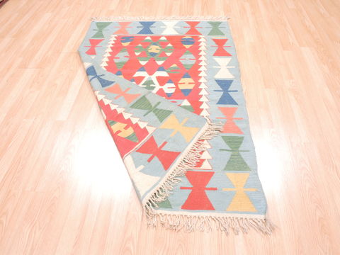 Kilim Blue Flat Woven 310 X 57 Area Rug 100-110814 Image 6