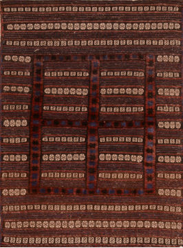 Kilim Brown Flat Woven 3'3" X 4'11"  Area Rug 100-110815