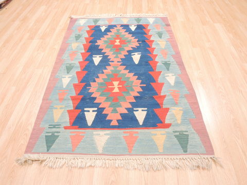 Kilim Blue Flat Woven 38 X 59 Area Rug 100-110816 Image 1