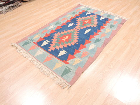 Kilim Blue Flat Woven 38 X 59 Area Rug 100-110816 Image 2