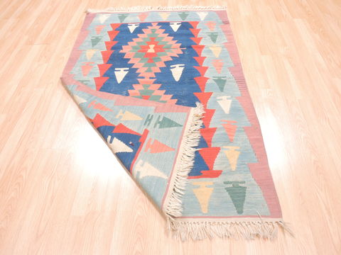 Kilim Blue Flat Woven 38 X 59 Area Rug 100-110816 Image 5