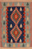 Kilim Blue Flat Woven 38 X 59  Area Rug 100-110816 Thumb 0