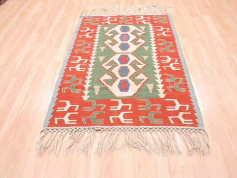 Kilim Red Flat Woven 37 X 50 Area Rug 100-110817 Image 1