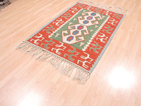 Kilim Red Flat Woven 37 X 50 Area Rug 100-110817 Image 2
