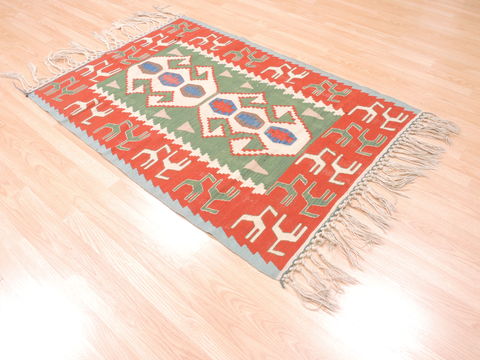 Kilim Red Flat Woven 37 X 50 Area Rug 100-110817 Image 3