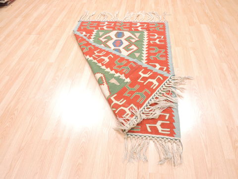 Kilim Red Flat Woven 37 X 50 Area Rug 100-110817 Image 5