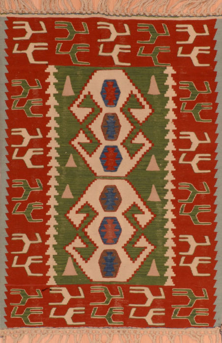 Kilim Red Flat Woven 37 X 50 Area Rug 100-110817 Image 0