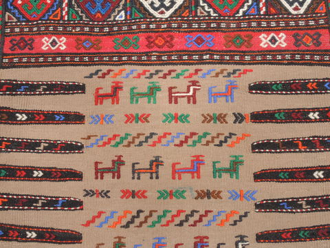 Kilim Red Square Flat Woven 38 X 44 Area Rug 100-110818 Image 4