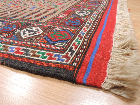 Kilim Red Square Flat Woven 38 X 44 Area Rug 100-110818 Image 5
