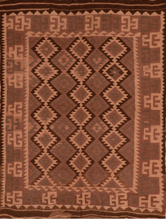 Kilim Brown Flat Woven 68 X 95 Area Rug 100-110820 Image 0