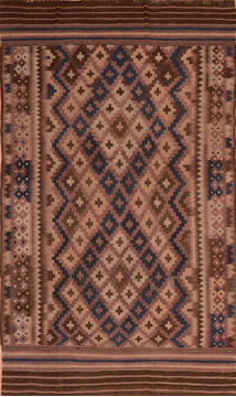 Kilim Brown Flat Woven 6'6" X 11'8"  Area Rug 100-110821