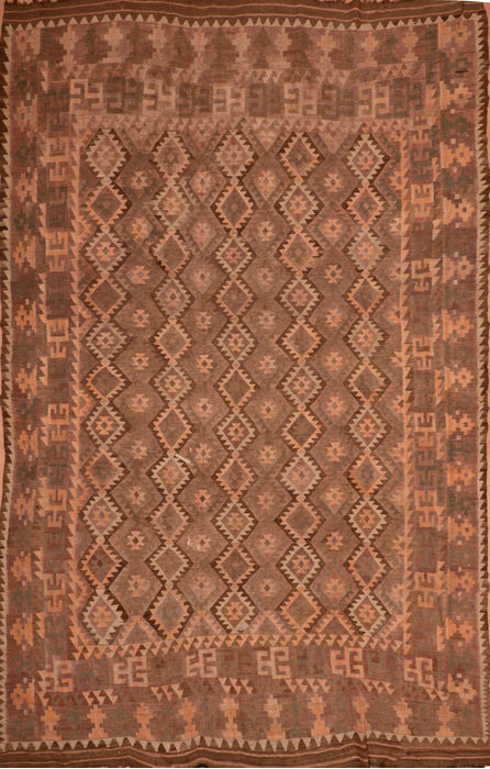 Kilim Brown Flat Woven 107 X 144 Area Rug 100-110829 Image 0