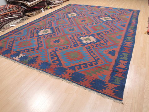 Kilim Blue Flat Woven 910 X 133 Area Rug 100-110830 Image 2