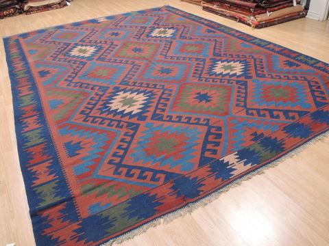 Kilim Blue Flat Woven 910 X 133 Area Rug 100-110830 Image 3