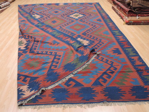 Kilim Blue Flat Woven 910 X 133 Area Rug 100-110830 Image 6