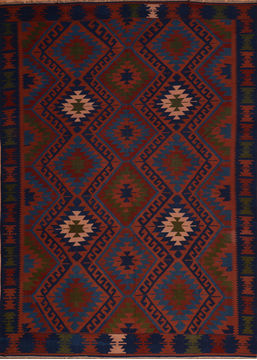 Kilim Blue Flat Woven 9'10" X 13'3"  Area Rug 100-110830